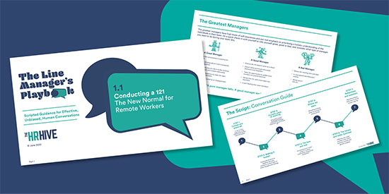 Line Managers Playbook infographic green blue