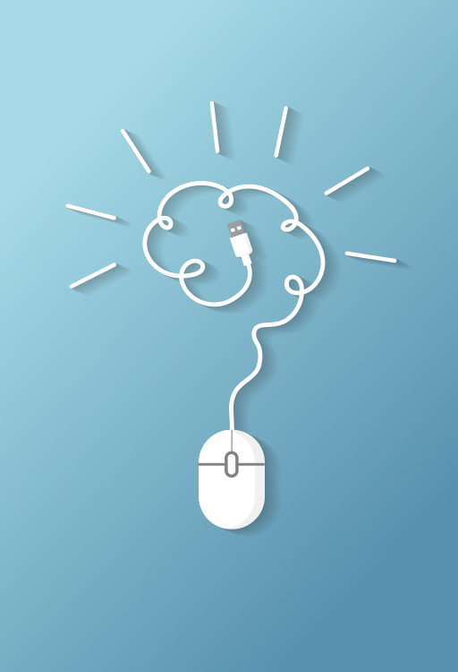 neuroscience graphic blue white