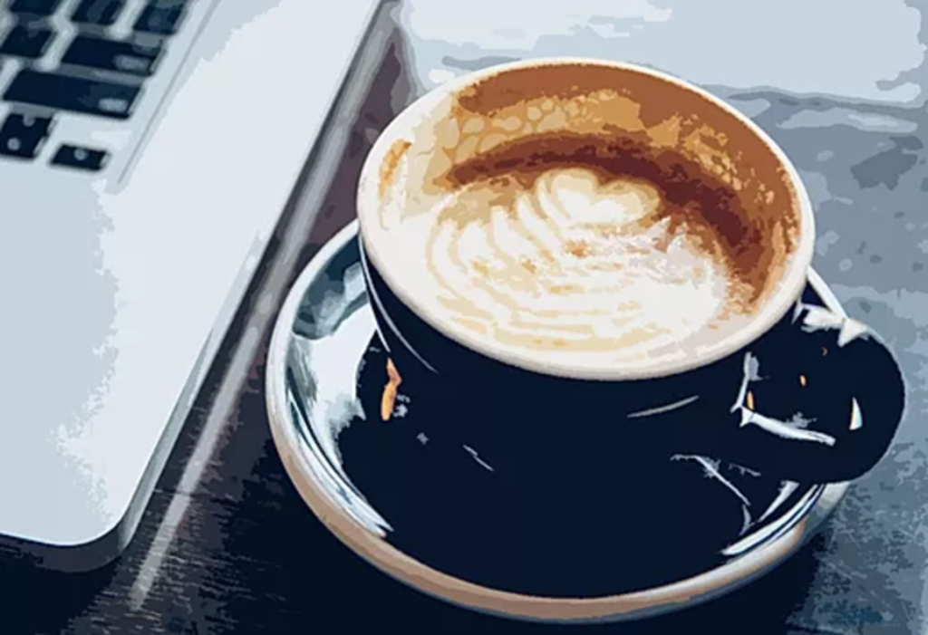 coffee cup laptop