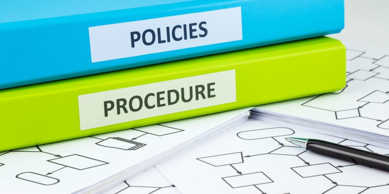 policies procedure folders blue green